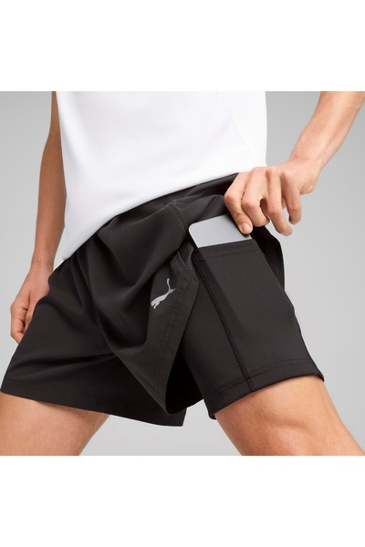 Puma Run Velocity 2In1 Short 526611 Erkek Taytlı Şort SİYAH