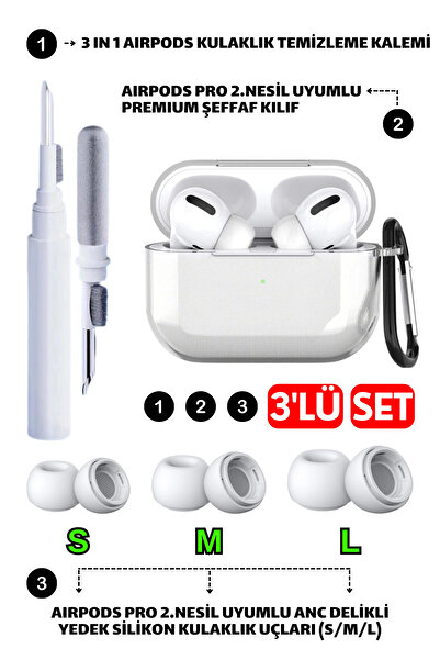 EWEC Pro 2.Nesil Uyumlu Şeffaf Kılıf, Anc Delik Yedek Silikon Uçları (S,M,L) ...