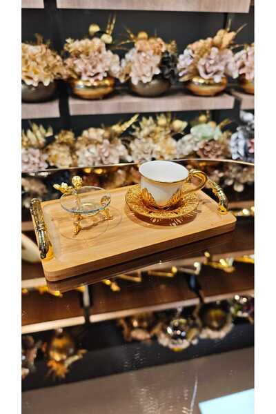 LeylArt Home Golden Touch Bamboo Presentation Tray