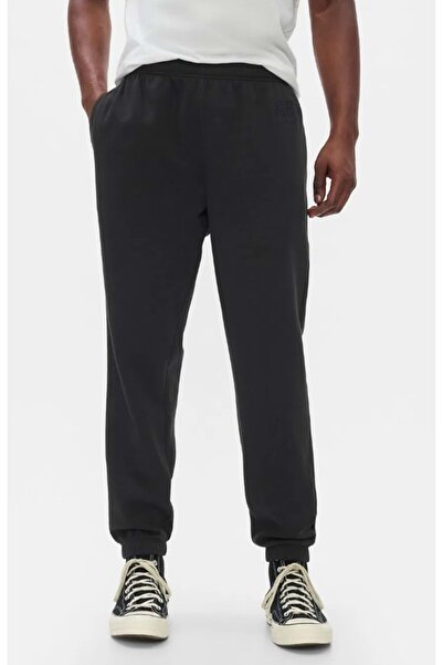 GAP V-Herıtage 500382 Logo Logo Fleece Jogger Fransız Havlu Kumaş Erkek Eşofman Altı SİYAH