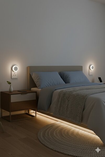 Taimi عبوة من 2 مصباح ليلي LED، أبيض