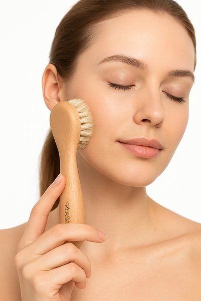 MADAMENATUREL فرشاة تنظيف الوجه طبيعية 100% (مصنوعة من شعر الخيل)