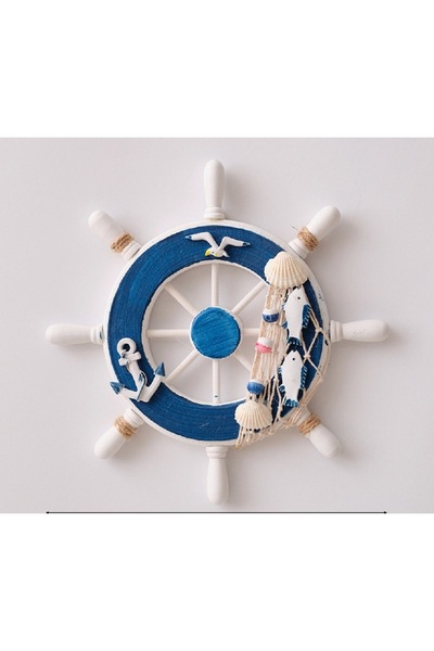 Livava Ahşap Dekoratif Dümen, Beyaz, 13x13