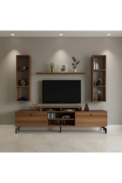 Stylish Home SHTV21 TV Stand, Brown