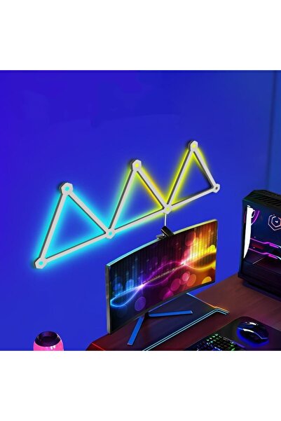 Generic أشرطة إضاءة حائط ذكية LED محيطة RGB وبلوتوث وواي فاي وتطبيق Tuya للتحكم في الموسيقى ومزامنة الموسيقى (9 أشرطة إضاءة)