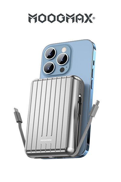 MOOGMAX 20000mAh Magnetic Wireless Power Bank with 22.5W Super Charging and Built-in Cables with 15W Wireless Charging