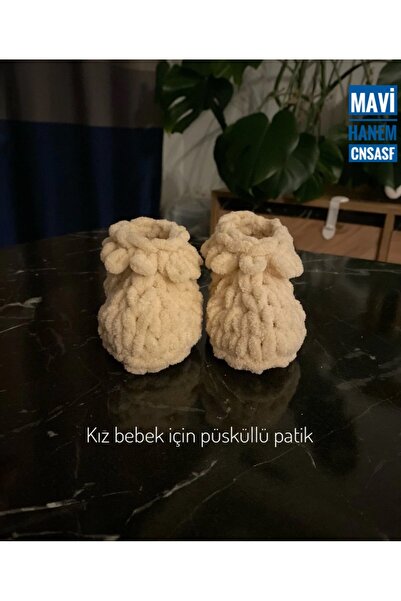 CNSASF Bebek Yelek Patik Bere Takımı / Puffy El Örgüsü 3’lü Set