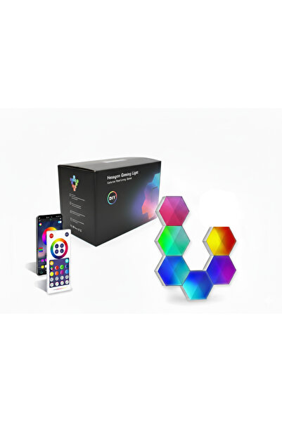 Generic Hexagon Gaming Light Tuya App Wall Bedroom Lamp Smart LED Hexagonal Honeycomb Lights (6 Pack)