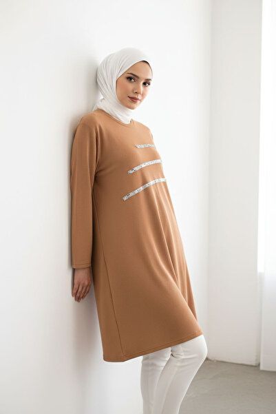 ENDAMIM Large Size Tunic - Twist Knitted Fabric, Lycra