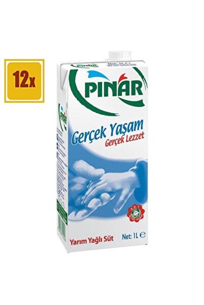 Pınar Süt Yarım Yağlı 1 Lt 12’li Paket