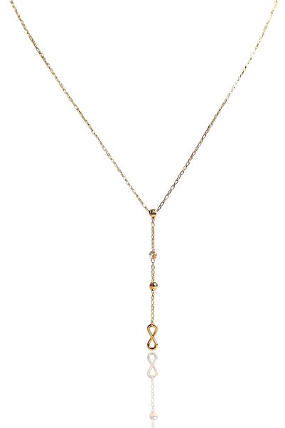 Hakan Güler Kuyumculuk 14 Ayar Altın Sonsuzluk Kolye Uçlu Zincir