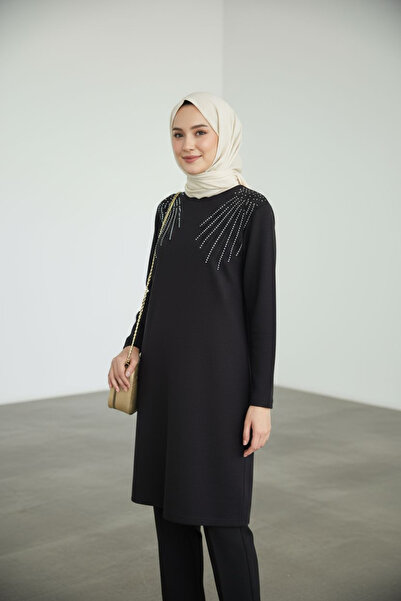 ENDAMIM Large Size Tunic - Twist Knitted Fabric, Lycra