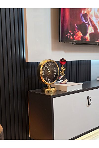 LH Lavinya Home Dekoratif Gold Metal Lüks Masa Saati 25x20 cm | Şık ve Modern