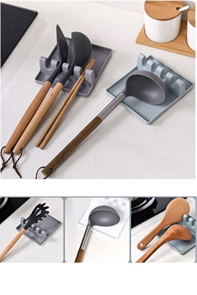 Kitchen Beauty Tencere Kapak Tutucu Ve Kaşıklık Tencere Kapağı Standı Kaşık Kepçe Altlığı Düzenleyici Organizer