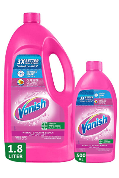Vanish مزيل بقع الأقمشة السائل 1.8 لتر للملابس البيضاء + 500 مل مجانًا للملاب...