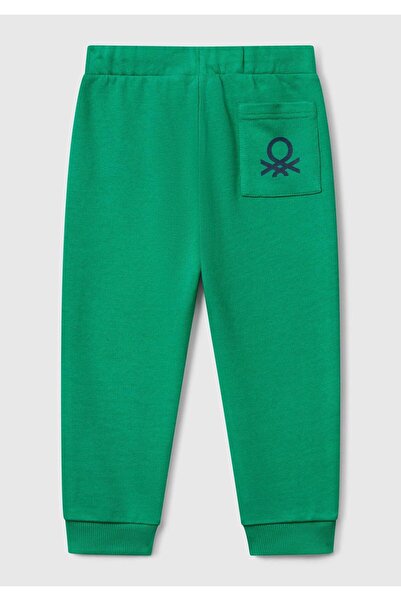 United Colors of Benetton Green Boys' Sweatpants - με λογότυπο στην τσέπη