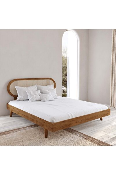 RENAZZO Padova Hazeran Ahşap Ceviz Karyola | Kolay Kurulum