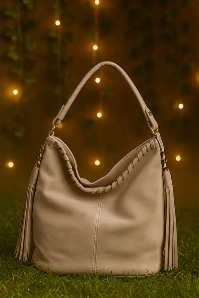 Jacquline Albatros Aksesuar – Madison Püskül Detaylı Süet Omuz Çantası