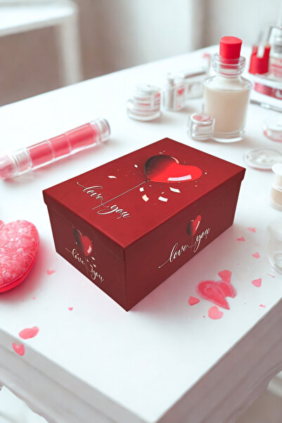 Ambalajist Hediye Kutusu Kırmızı Kalp 4 No Kutu