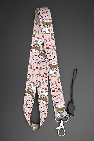 Apptakı Sağlıkçı Doktor Hemşire Paramedik Boyun İpi Boyun Askı İpi Boyun Askısı ve Kartlık - ASS0345