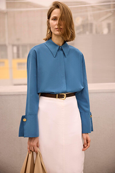 Touché Privé ΠΟΥΚΑΜΙΣΟ POPLIN ΜΕ ΦΑΡΔΕΣ ΜΑΝΤΣΕΣ