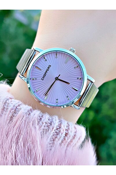 Weluxa ساعة يد نسائية كلاسيكية بسوار فضي اللون من الفولاذ