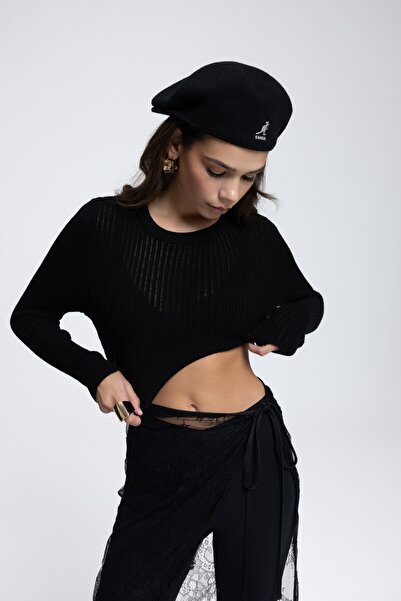 MAI STUDIOS CO. Liana fekete puha textúrájú kötöttáru termés