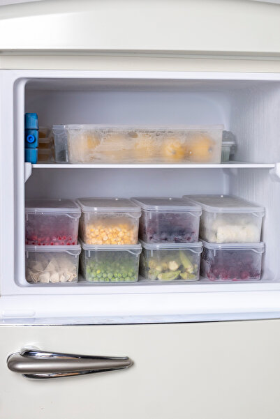 Ecolux 8 Pieces 1.5 Liter 100% Leakproof Airless Storage Container Freezer Organizer Refrigerator Organizer