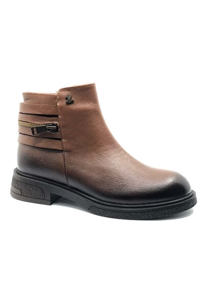 Venüs Umbra Genuine Leather Non-Slip Sole Orthopedic Women's Boots Taba