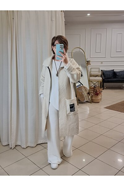 pudubutik Italian Boucle Coat Ecru