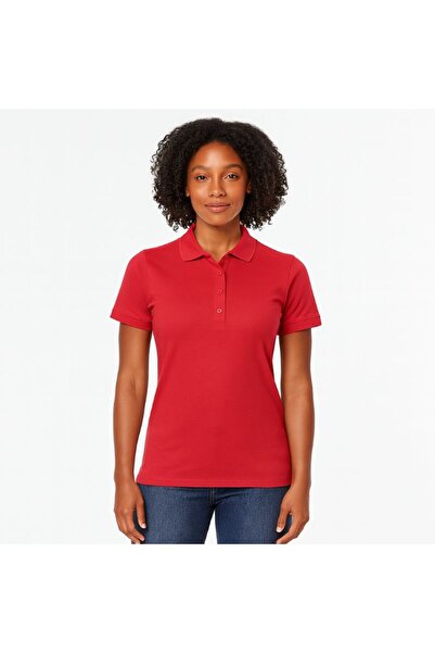 OEM Women's double pique polo shirt - RED
