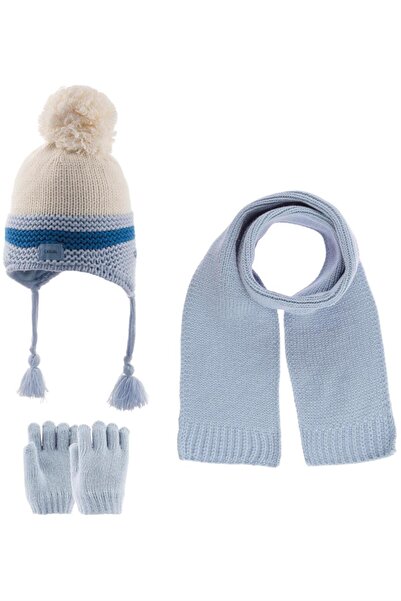 Kitti Boy's Scarf Beanie Gloves Set of 3 K2216011 Light Blue