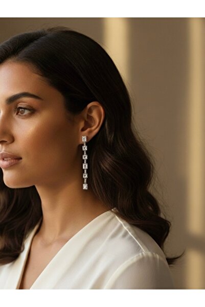 vina's atelier Baget Pırlanta Premium Küpe