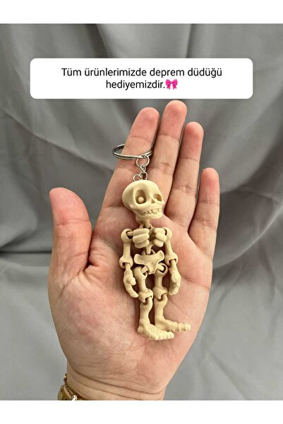 SALES GROUP Iskelet Figür Anahtarlık Krem 3d