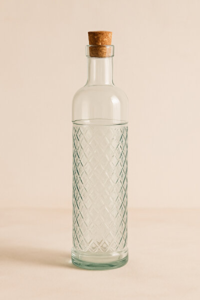 esdekor San Miguel Baklava Desenli Cam Yağdanlık 500cc 1 Adet Mantar Tıpalı Y...