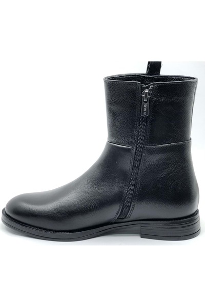 Venüs Γυναικείες μπότες Western με λεπτομέρειες από γνήσιο δέρμα Trok 2552701K - Μαύρο - 36