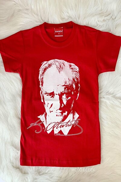 Mojo Bebek Unisex konobar dječja Ataturk Štampano kratki rukav T-shirt 9435 c...