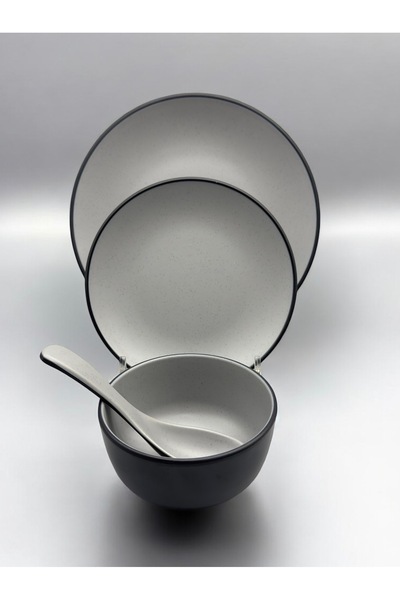 LANDREEN 4-piece dinnerware set for one person, made of premium melamine.