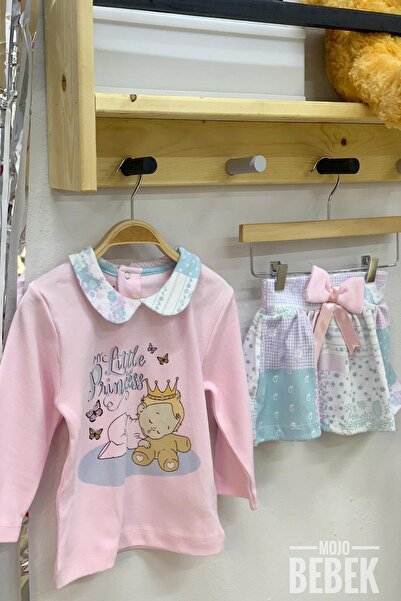 Aziz Bebe طقم تنورة أميرة للفتيات الصغيرات مكون من قطعتين 002010 وردي