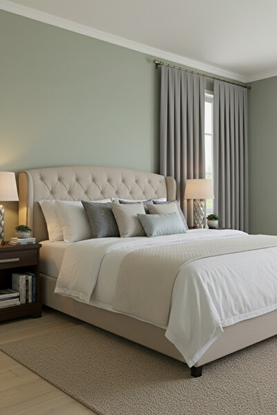 Madame Dower Buonasera Gray 1X3 Pile Light-Proof Lined Background Curtain 100% Blackout + Cold and Warm Insulation