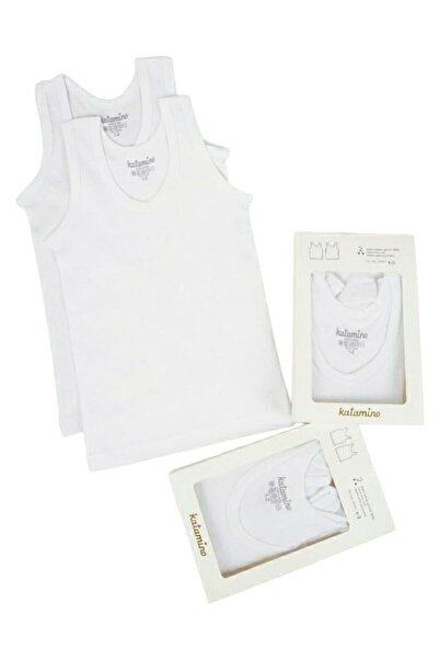Katamino Boy's 100% Cotton Double Undershirt Set 12821 White