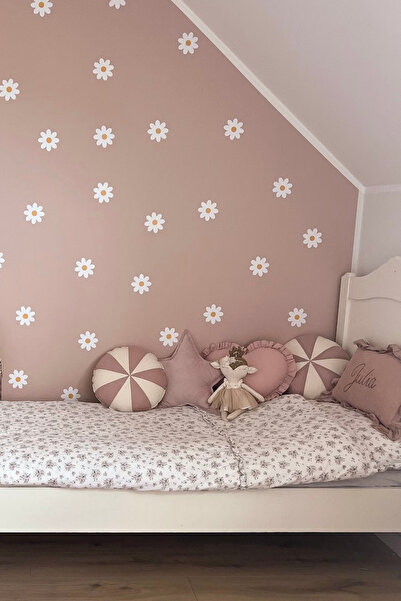 TUGİBU Daisy Wall Sticker Set, White Daisy Sticker Set, Daisy Wall Decor