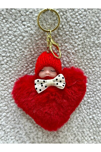 SBD سلسلة مفاتيح على شكل طفل نائم مع ربطة عنق ملونة من بيريلي