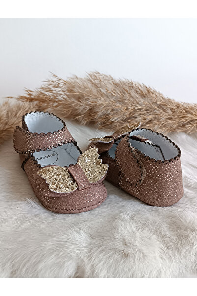 Hodore Angel Silvery Brown Genuine Leather Baby Moccasin Booties