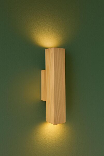 Aysem Wood Duvar Apliği Yansıtma Tasarımlı Çift Yönlü Ahşap Salon Hol Cafe Otel Duvar Apliği