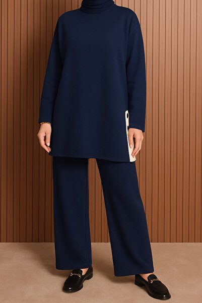 Balenbi Жіночий оверсайз прямий трикотажний комплект з розрізом 1136