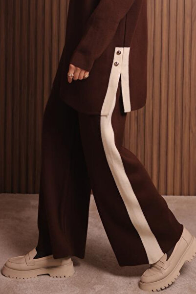 Balenbi Women's Oversized Plain Weave Slit Hijab Knitwear Set 1136