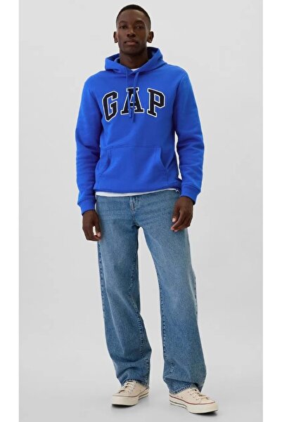 GAP V-Heritage Logo SNL 674148 Чоловічий світшот з капюшоном СИНІЙ