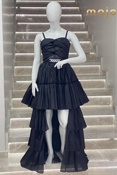 Mojo Bebek Erkut Abiye Taş Kemer Detaylı Önü Kısa Arkası Uzun Abiye Elbise 65...