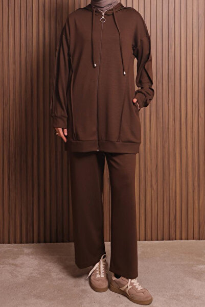 Balenbi طقم حجاب نسائي من قماش المودال قصة فضفاضة بغطاء رأس 1132